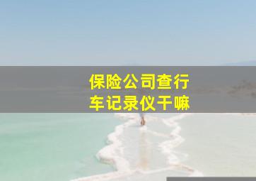 保险公司查行车记录仪干嘛