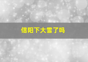 信阳下大雪了吗