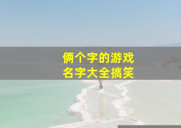 俩个字的游戏名字大全搞笑