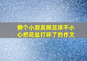 俩个小朋友踢足球不小心把花盆打碎了的作文