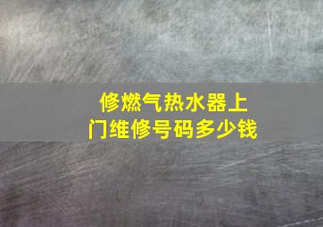 修燃气热水器上门维修号码多少钱