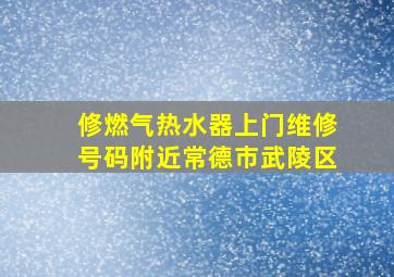 修燃气热水器上门维修号码附近常德市武陵区