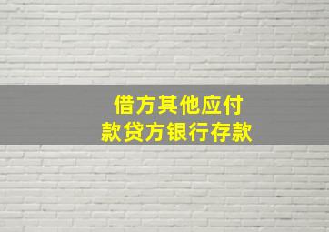 借方其他应付款贷方银行存款