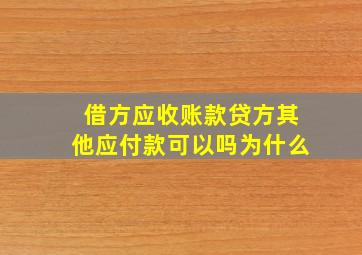 借方应收账款贷方其他应付款可以吗为什么