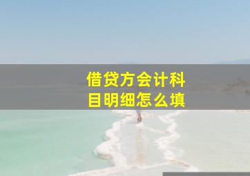 借贷方会计科目明细怎么填