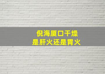 倪海厦口干燥是肝火还是胃火