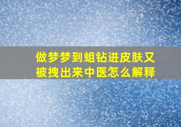 做梦梦到蛆钻进皮肤又被拽出来中医怎么解释