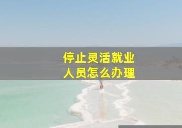 停止灵活就业人员怎么办理