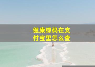 健康绿码在支付宝里怎么查