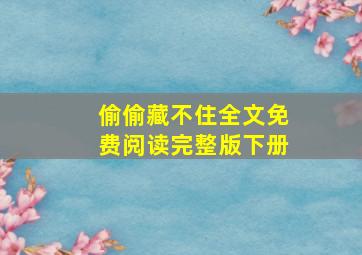 偷偷藏不住全文免费阅读完整版下册