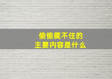 偷偷藏不住的主要内容是什么