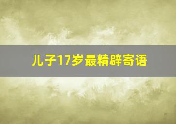 儿子17岁最精辟寄语