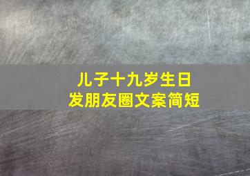 儿子十九岁生日发朋友圈文案简短