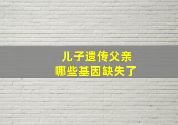 儿子遗传父亲哪些基因缺失了