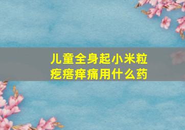 儿童全身起小米粒疙瘩痒痛用什么药