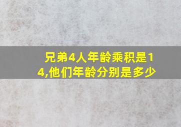 兄弟4人年龄乘积是14,他们年龄分别是多少