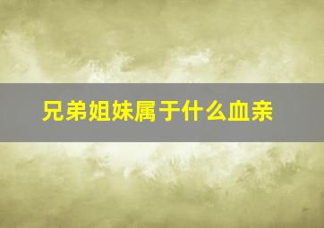 兄弟姐妹属于什么血亲