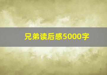 兄弟读后感5000字