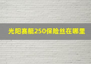 光阳赛艇250保险丝在哪里