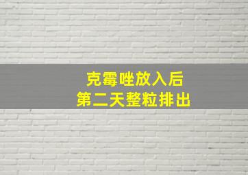 克霉唑放入后第二天整粒排出