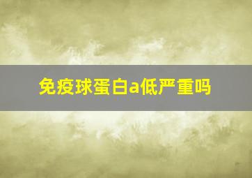 免疫球蛋白a低严重吗