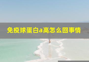 免疫球蛋白a高怎么回事情