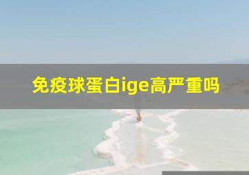 免疫球蛋白ige高严重吗