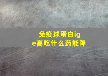 免疫球蛋白ige高吃什么药能降