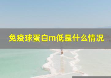 免疫球蛋白m低是什么情况