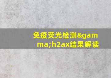 免疫荧光检测γh2ax结果解读