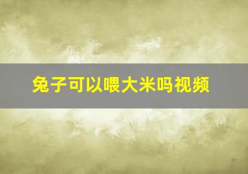 兔子可以喂大米吗视频