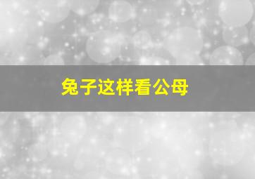 兔子这样看公母