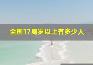 全国17周岁以上有多少人