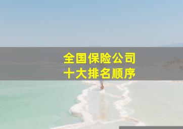 全国保险公司十大排名顺序