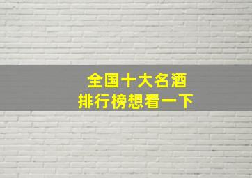 全国十大名酒排行榜想看一下