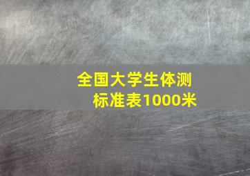 全国大学生体测标准表1000米