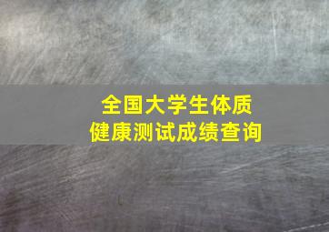 全国大学生体质健康测试成绩查询