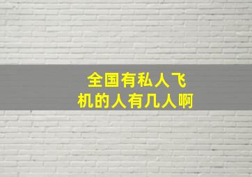 全国有私人飞机的人有几人啊