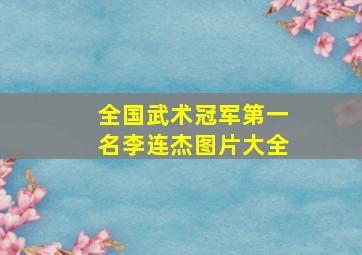 全国武术冠军第一名李连杰图片大全