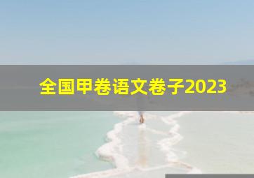 全国甲卷语文卷子2023