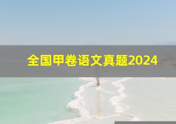 全国甲卷语文真题2024