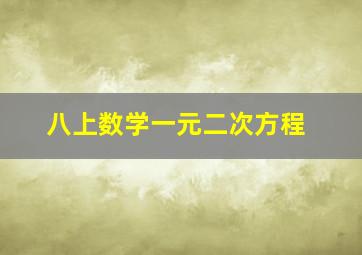 八上数学一元二次方程