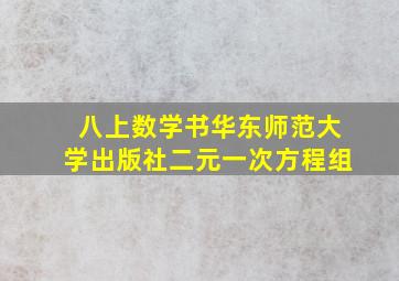 八上数学书华东师范大学出版社二元一次方程组