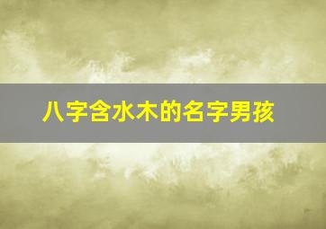 八字含水木的名字男孩