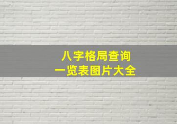 八字格局查询一览表图片大全