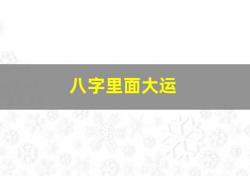 八字里面大运