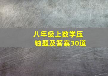 八年级上数学压轴题及答案30道