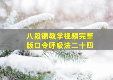 八段锦教学视频完整版口令呼吸法二十四