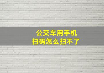 公交车用手机扫码怎么扫不了