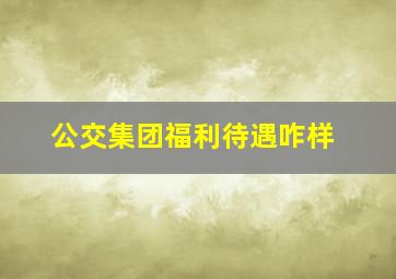 公交集团福利待遇咋样